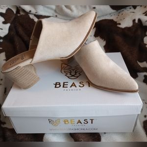 Beast Tan Suede Mules Size 8.5